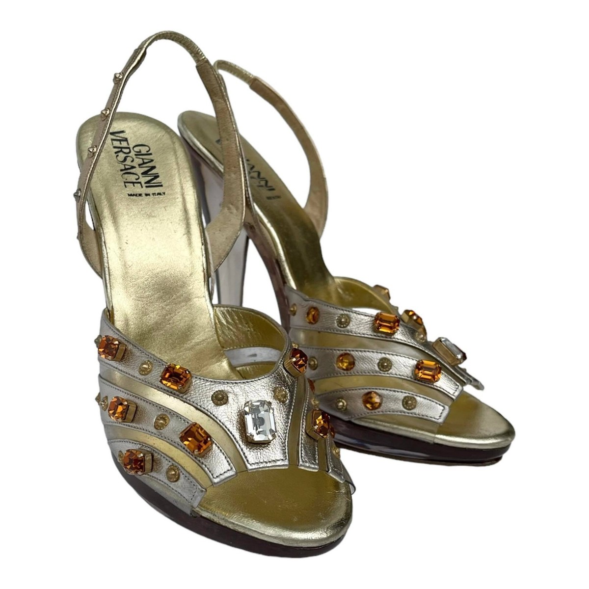 235○GIANNI VERSACE ゴールド ストラップサンダル 36 1/2 235○GIANNI VERSACE ゴールド ストラップサンダル 36 1/2