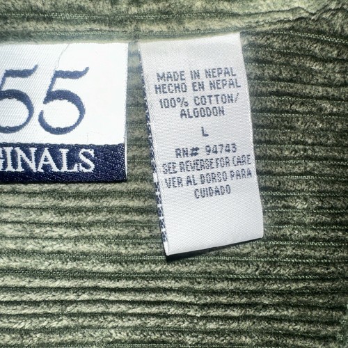 VTG Y2K Green corduroy zip up jacket 90’s 2000’s Grunge Cropped Kurt Cobain L - Picture 10 of 11