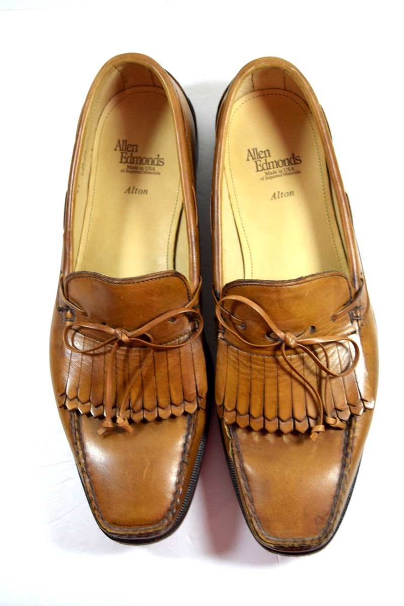 Allen Edmonds Alton Men\'s Brown Tassel Loafers Allen Edmonds MAXFIELD Brown Tassel Loafers 9.5D Braided  main image 4
