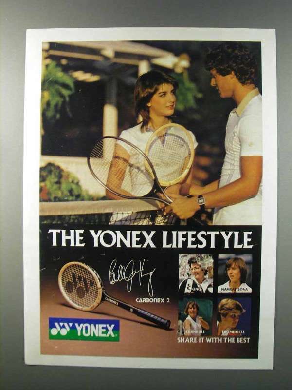 1981 Yonex Carbonex 2 Racquet Ad - Billie Jean King | eBay
