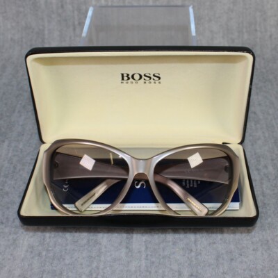 HUGO BOSS SUNGLASSES Women Shades w/Case Steel Metal Grey Genuine Safilo 2022