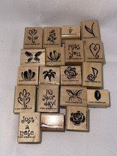 Stampin Up 2001 Spring Flowers 19 Mounted Wood Rubber Stamps