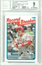 2019 Topps Transcendent Mike Trout Through the Years #'ed 30/83 BGS 9 (MT-89RB)