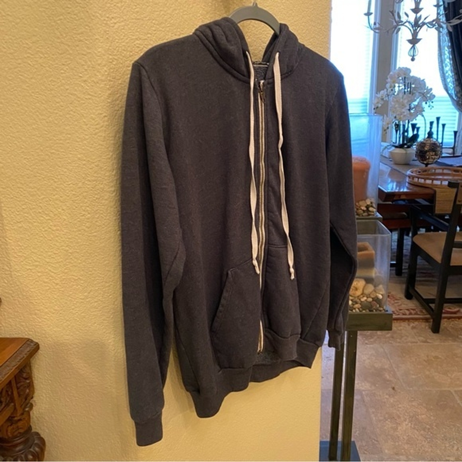 BRANDY MELVILLE Gray Full Zipped Hoodie Jacket Size One SizeFit like