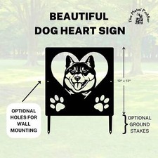Shiba Inu Name Sign or Heart Memorial Wall or Yard Plaque - Made in USA