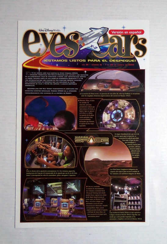 Walt Disney World Eyes & Ears Newspaper Mission Space 2003 En Espanol