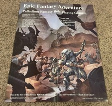 Rare 1998 Palladium Fantasy Role Playing Games RPG Poster, Folded, 17x22  