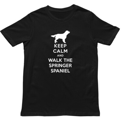Keep Calm and Walk the Springer Spaniel T-Shirt, lustiger Spaniel Hundeliebhaber Geschenk Top