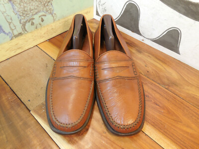 Alfani Brown Leather Penny Loafers Men's 10M Made in Italy