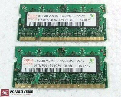 Hynix 1GB (2x512MB) PC2-5300S DDR2-667 667MHz 200-Pin SO-DIMM