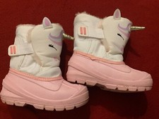 Cat Jack Unicorn accent pink faux fur insole pink winter boots Toddler Size 8