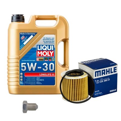 MAHLE Ölfilter 5 L Liqui Moly Longlife III 5W-30 für VW Polo 1.2 12V Fox