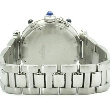 CARTIER Pasha 38 Chronograph 18K Gold Steel Watch W31011H3 Polished BF590345 5