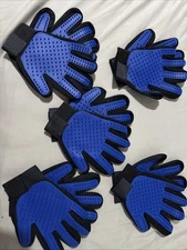 5 Pairs Pet Grooming Glove, Brush Dog Cat Massage Soft Bath Shedding Wet Dry