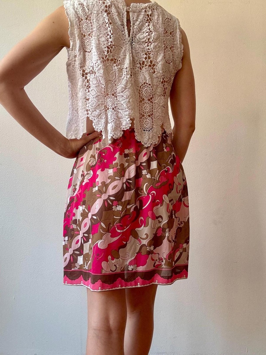 Vintage 1960s Pucci Pink & Brown Printed Nylon Slip Skirt | eBay