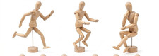 4.5 Inch Artists Wooden Manikin 3 Pack Wooden Drawing Mannequin with Joints NIB