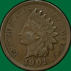 1901 Indian Head Cent Choice Extremely Fine XF+/AU Coin #41036