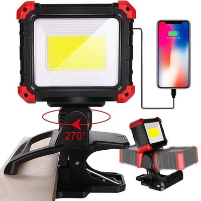 LED Rechargeable Work Light with Clamp, 2100LM COB Magnetic Clip on Worklight...