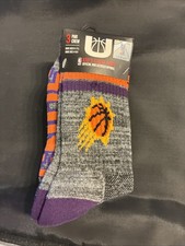 NBA Phoenix Suns Pair Boys Large Crew Socks Fits 9-11 Purple