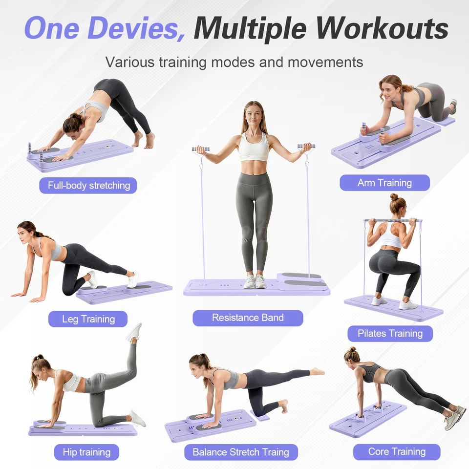 Tabla Pilates Reformer, Equipo Entrenador Núcleo Abdominal Portátil y Plegable EE. UU. Foto 4 de 4