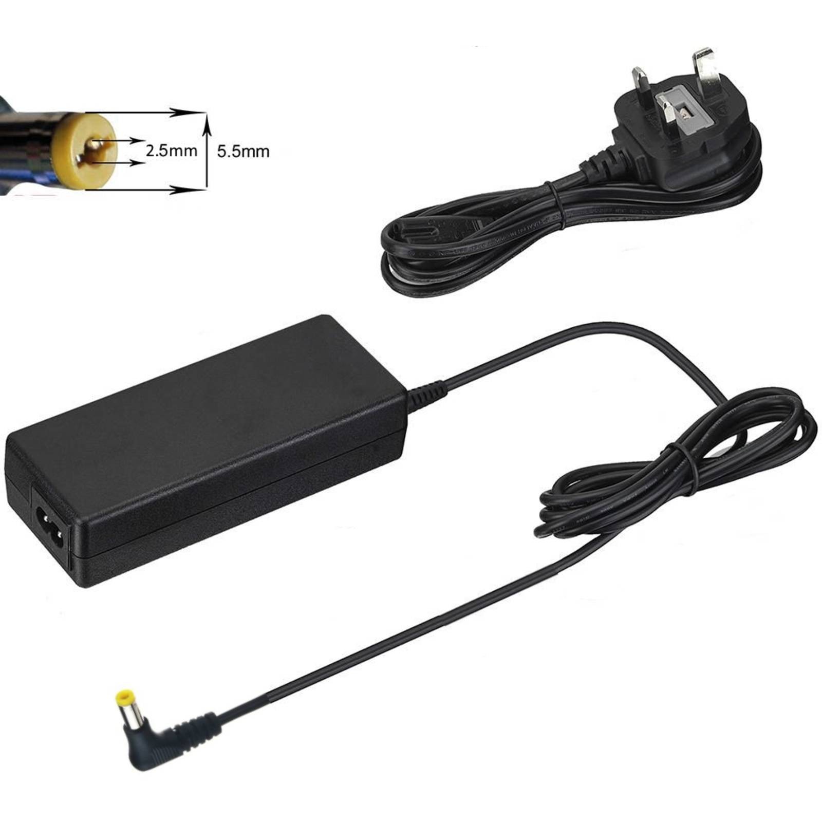 Acer HP Compaq Asus Compatible 19V 4.74A Laptop Charger with 5.5mm x 2.5mm Tip