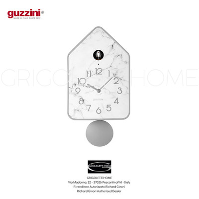 Guzzini ''QQ'' Pendeluhr Wand Uhr Mit Pendel ''HOME'' Weiß Modern