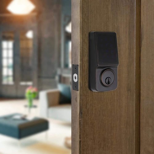 Aged Bronze Single Cylinder Electronic Touchscreen Deadbolt - Picture 2 of 8