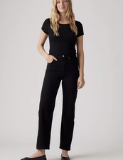 Levi  s Premium Ribcage Straight Ankle Jeans   Black Sprout Wash   Women  s 28