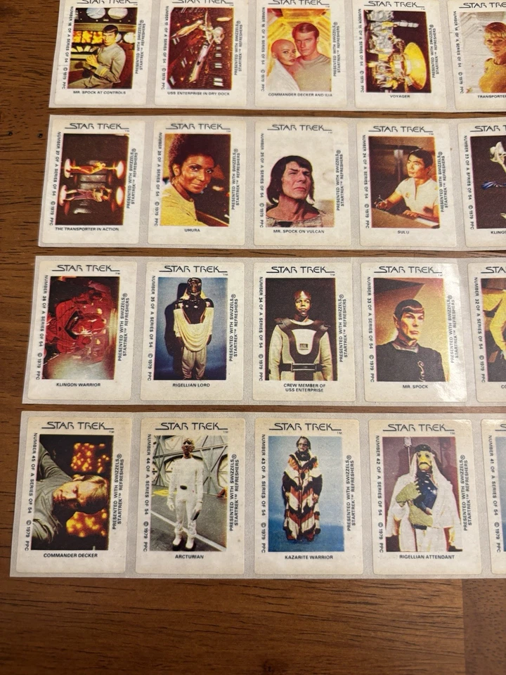 Star Trek 1979 Swizzels Reino Unido Completo (RARO) 54 Cartas Conjunto Tiras Originais Sem Cortes/ - Imagem 4 de 4