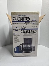 New Vintage West Bend Quik Drip Coffee Maker Pot 10 Cup White Kitchen Appliance
