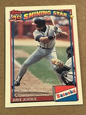 1991 TOPPS  BAZOOKA - SHINING STAR - DAVE JUSTICE BRAVES #18 OF 22
