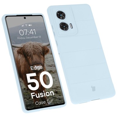 Handyhülle für Motorola Edge 50 Fusion Bizon Silikon Case Cover Schutz Hellblau