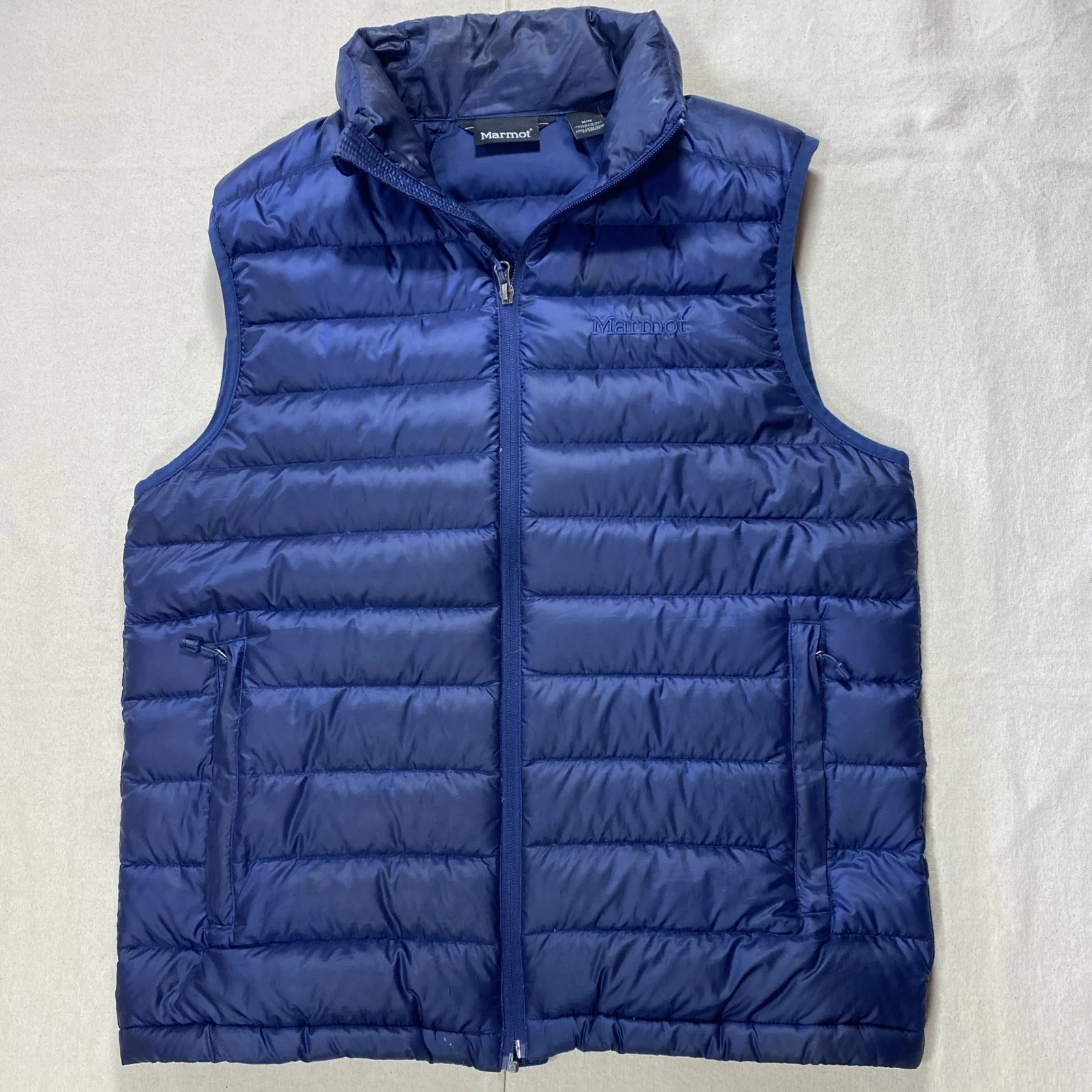 Marmot 700 Fill Duck Down Insulation Blue Puffer Vest Size Medium