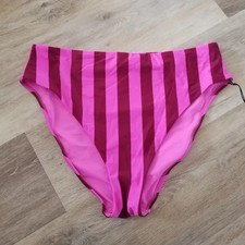 NWT Shade  Shore Pink Stripe Bikini Bottom Size Large