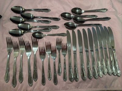 FARBERWARE MAJESTIC Stainless Flatware Silverware Mixed Lot 30 Pcs