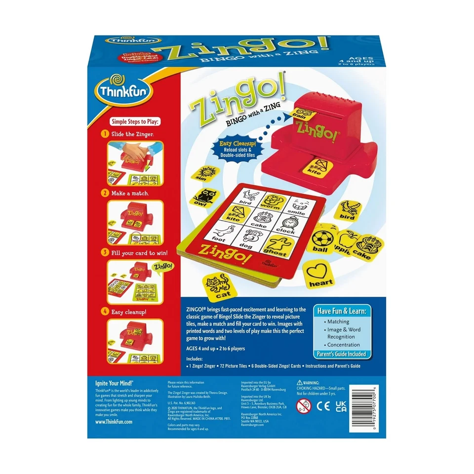 Zingo! “Bingo with a Zing” - Family-Friendly Game Thinkfun BRAND NEW & SEALED - Image 3 of 3