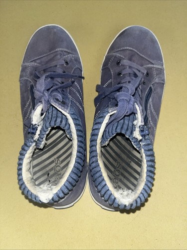 TAOS STARTUP INDIGO DISTRESSED CANVAS HIGH TOP LACED SHOES US Wn’s SZ 11 - Picture 4 of 12