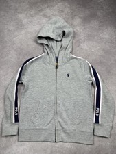 Polo Ralph Lauren Hoodie Kids Small Zip Up Sweatshirt Track Jacket Youth