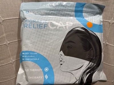 ONLYCARE Migraine Relief Cap,  Soothing Headache Hat, Ice Head Wrap (Black)