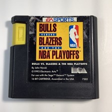 Bulls vs. Blazers and the NBA Playoffs (Sega Genesis, 1993) Cartridge Only Works