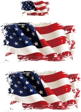 Flag Iron on Patches 3Pcs Heat Transfer Stickers for Jeans T-Shirt Sweatshirt Sw
