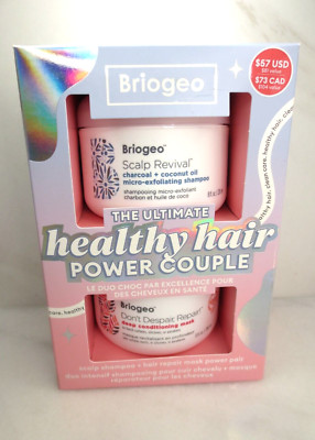 BRIOGEO THE ULTIMATE HEALTHY HAIR POWER COUPLE SCALP + HAIR REPAIR MASK PAIR NWB