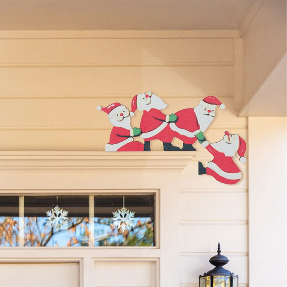 Weihnachtsdeko Für Türrahmen Weihnachtsmann Engel Elch Muster Holz