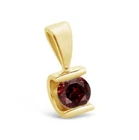 1ct Lab-Created Red Garnet Unique Design Pendant 14k Yellow Gold Plated NO CHAIN
