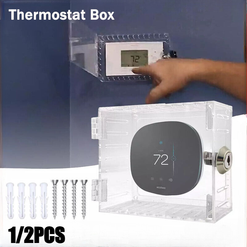 With Combination Lock Thermostat Guard Ac Lock Box Cover Thermostat on Wall