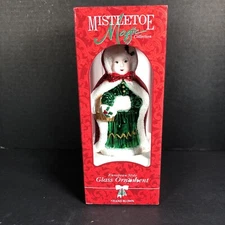 Vtg Mistletoe Magic European Style Hand Blown Glass Ornament Christmas Caroller
