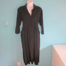 Urban Renewal Womens Easy Fit Pullover Black  Midi Dress Size L Made in USA