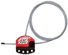 Master Lock S806, 4-Lock Hole, Cable Lockout with Write-On Safety Label, 1 pc