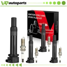 4 Ignition Coils & 4 Iridium Spark Plugs For 06-11 Hyundai Accent L4 1.6L UF499