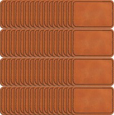 60 Pcs Blank Leather Hat Patches with Adhesive for Hats Jackets Backpacks